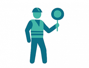 Homme trafic – main-d’œuvre de chantier